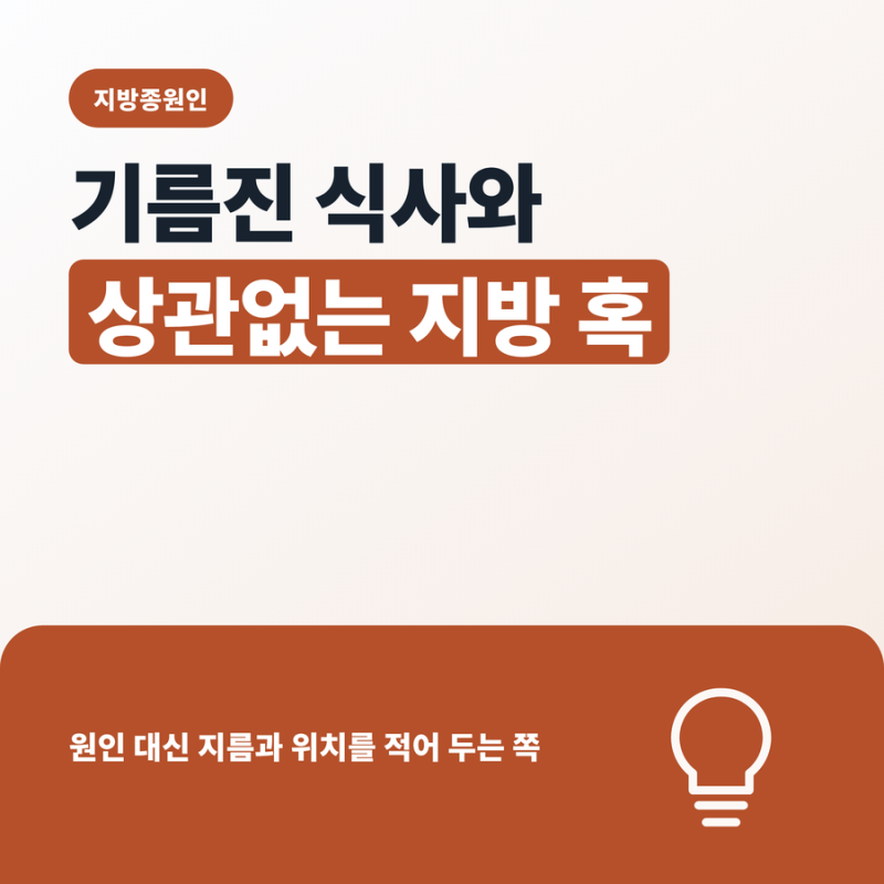 지방종원인 음식과 상관없는 지방 혹