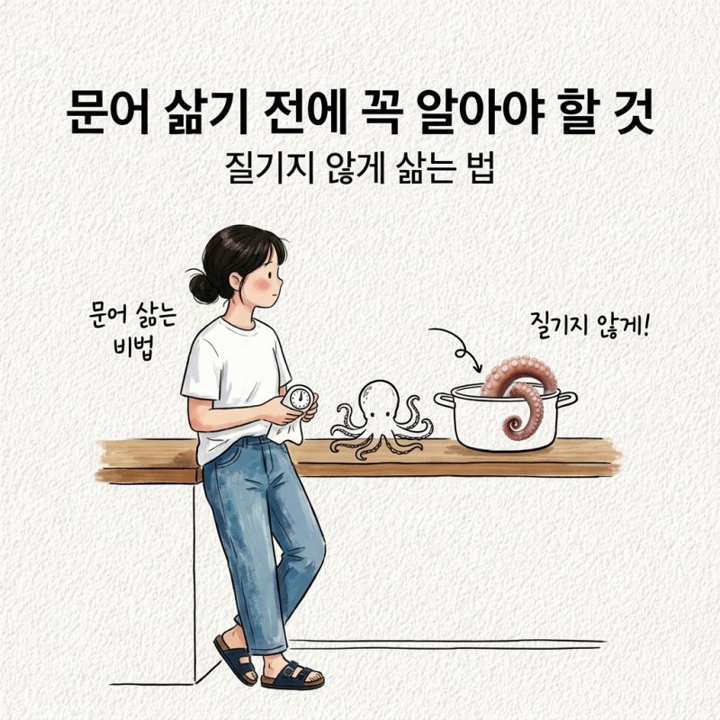 문어 삶기 전에 꼭 알아야 할 것 질기지 않게 삶는 시간 손질 세척 해동 보관법