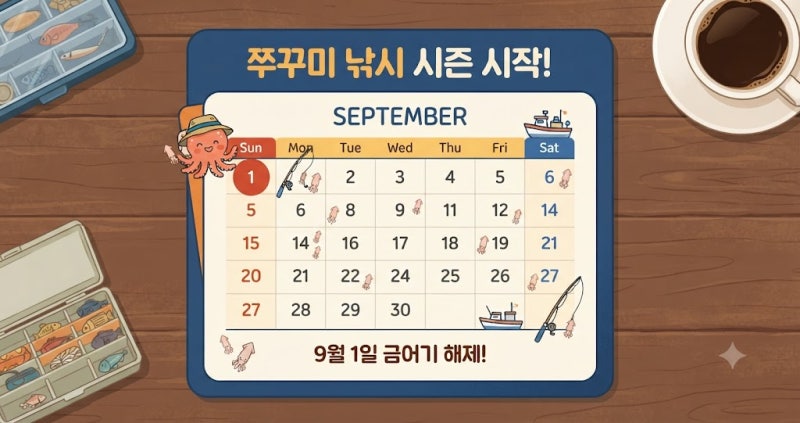 가을 쭈꾸미 낚시 시즌 시작! 초보자를 위한 선상 준비물과 핵심 팁
