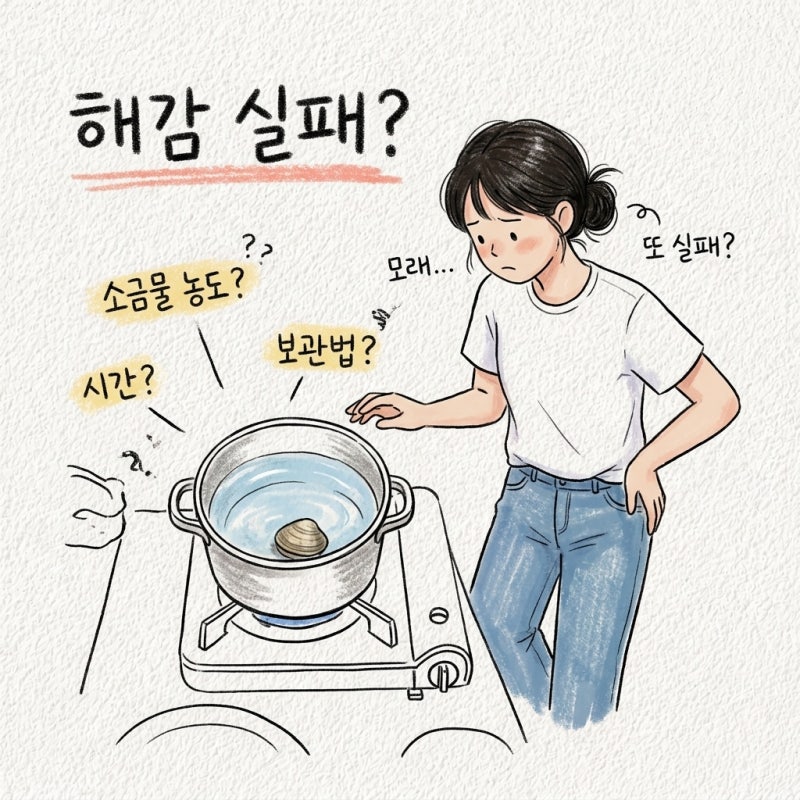 바지락 모래 때문에 한 냄비 버렸다면? 해감 소금물 농도 시간부터 보관법까지