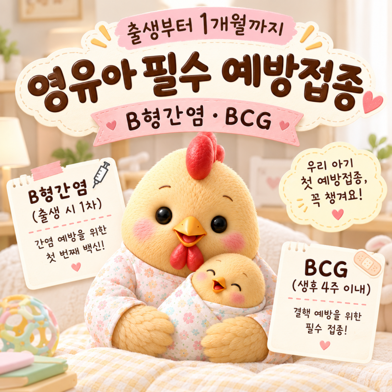 신생아 필수 예방접종 1차 B형간염 경피용 피내용 BCG