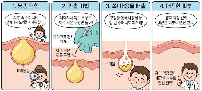 몸에 만져지는 말랑한 혹, 설마 낭종? 표피낭종 원인과 핀홀법 수술 과정 총정리 (서울 강동....