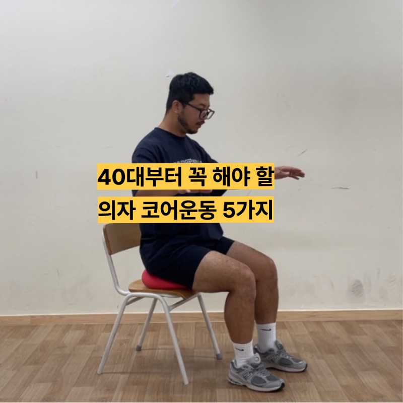 의자에 앉아서 뱃살 빼는 저속노화운동 5가지
