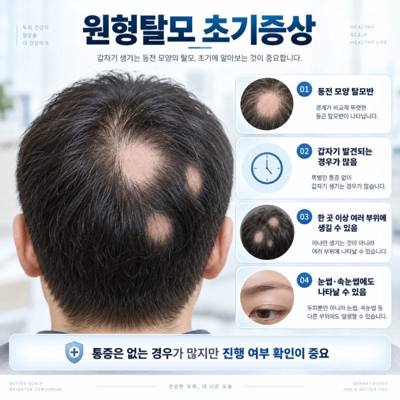 원형탈모 원인, 초기증상, 치료, 완치, 재발 등 총정리