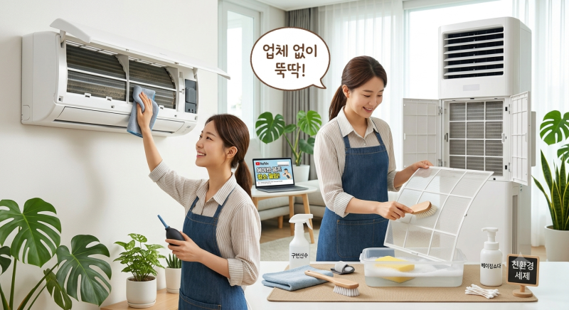 업체 부르지 않고 집에서 해결하는 스탠드 벽걸이 에어컨 셀프 청소 꿀팁