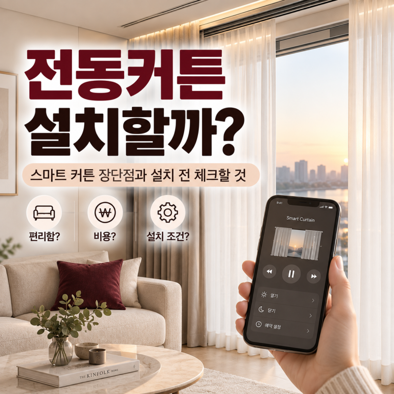 전동커튼 설치할까?｜스마트 커튼 장단점과 설치 전 체크할 것