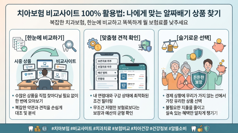 치아보험 비교사이트 꼼꼼히 활용해서 내 조건에 맞는 월 보험료 낮추는 노하우