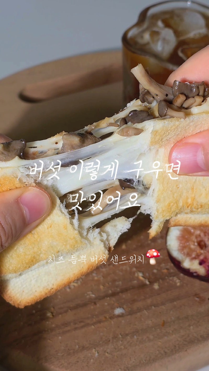 우아한 브런치 버섯샌드위치 만들기 느타리버섯 요리