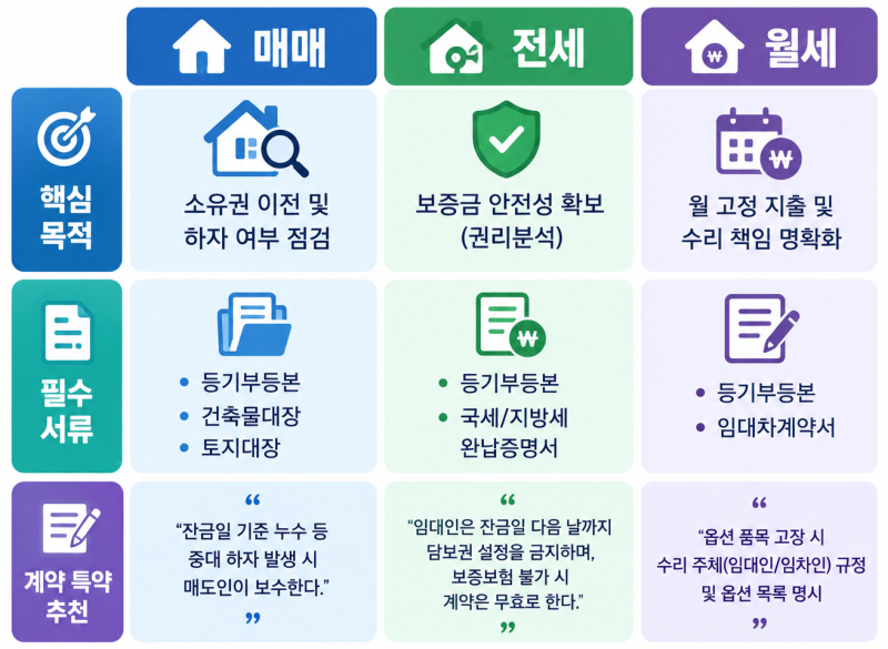 2026 매매·전세·월세 체크리스트, 최신 대출·세제 정책 & 필수 특약 총정리