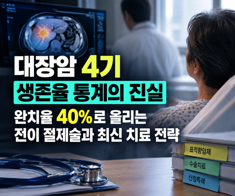 대장암 4기 생존율 통계의 진실: 완치율 40%로 올리는 전이 절제술과 최신 치료 전략