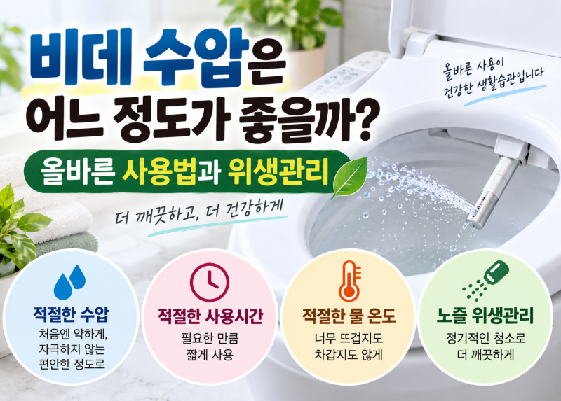 비데 수압은 어느 정도가 좋을까?올바른 사용법과 위생관리