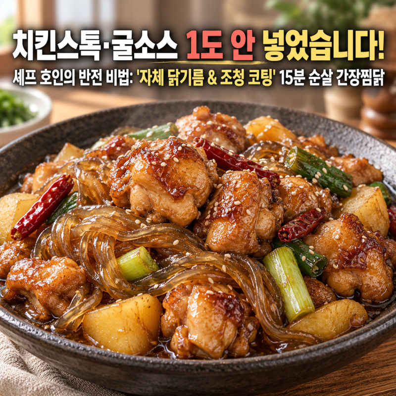 안동 간장찜닭 맛있게 만드는법 식용유 없이 닭기름으로 감칠맛 내는 15분 완성 팁