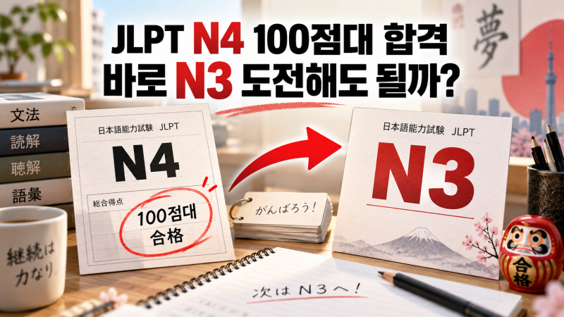 JLPT N4 100점대 합격자가 바로 N3에 도전해도 될까