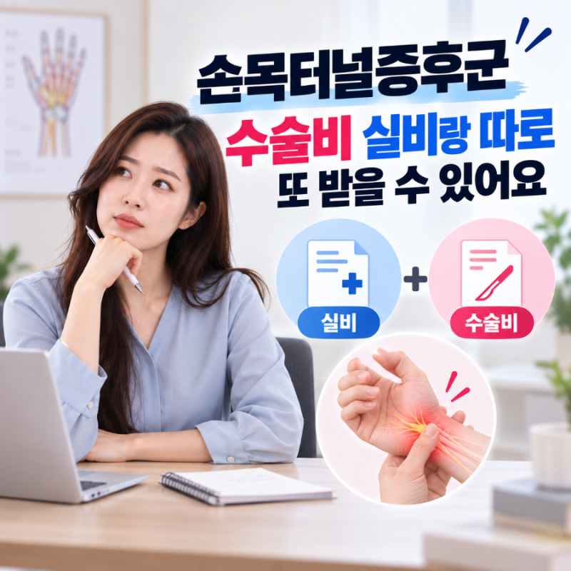 손목터널증후군 수술비 실비랑 따로 또 받을 수 있어요