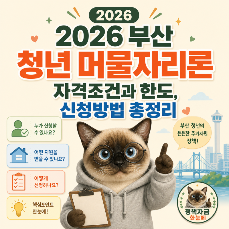 2026 부산 청년 머물자리론 자격조건과 한도, 신청방법 총정리