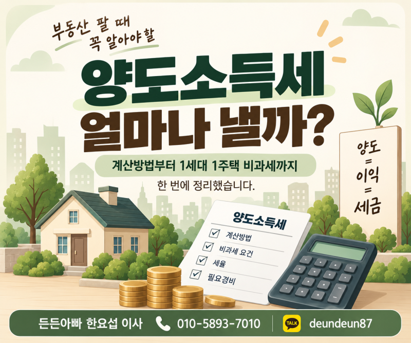 양도세란? 부동산 팔 때 양도소득세 계산방법부터 1세대 1주택 비과세까지