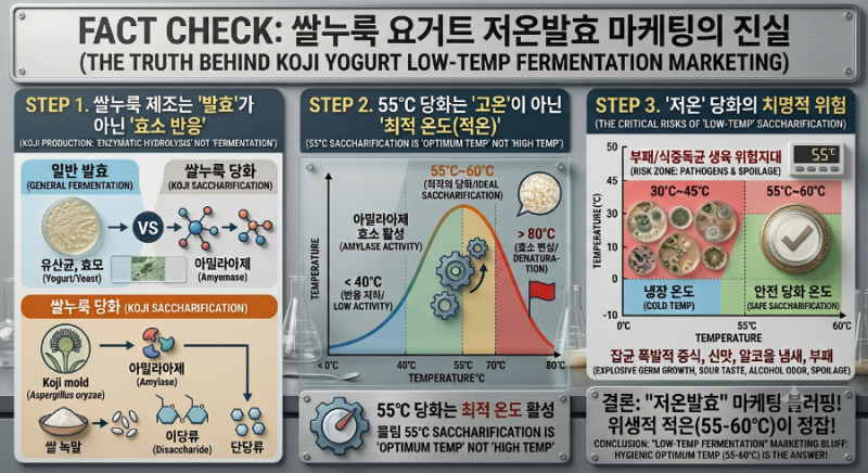 쌀누룩 요거트 '저온발효'의 트릭! 55℃는 고온이 아니라 '적온'입니다.