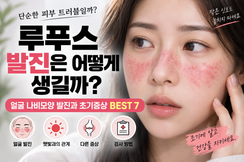 루푸스 발진은 어떻게 생길까? 얼굴 나비모양 발진과 초기증상 BEST 7