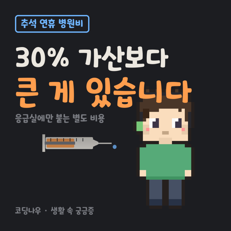 추석 연휴 병원비 얼마나 더 나올까? (30% 가산보다 큰 게 있습니다)