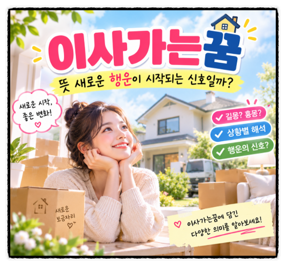 이사가는꿈 뜻 새로운 행운이 시작되는 신호일까