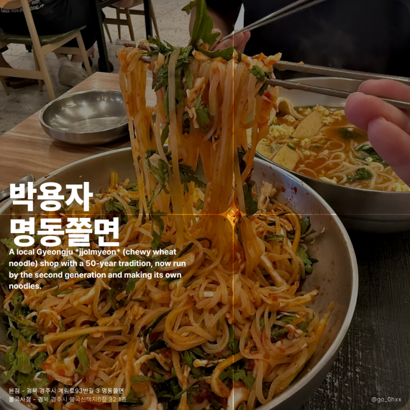 경주기행 배우 추천 경주 불국사 맛집 "박용자 명동쫄면"