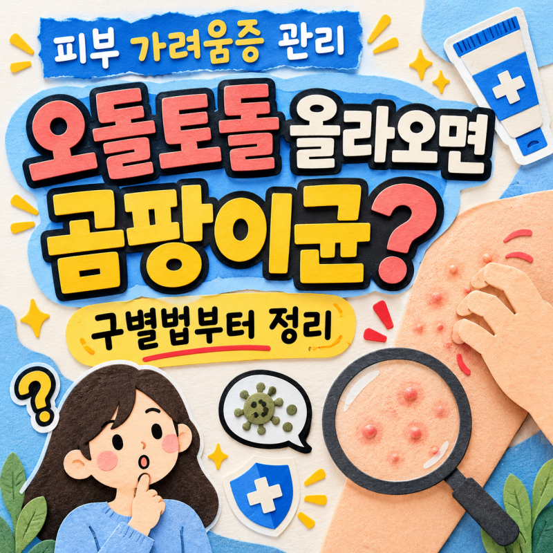 피부 가려움증 관리｜오돌토돌 올라왔다고 곰팡이균일까? 구별법부터 정리