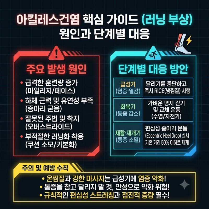 러닝 부상 아킬레스건염의 원인과 단계별 대응 방안 총정리
