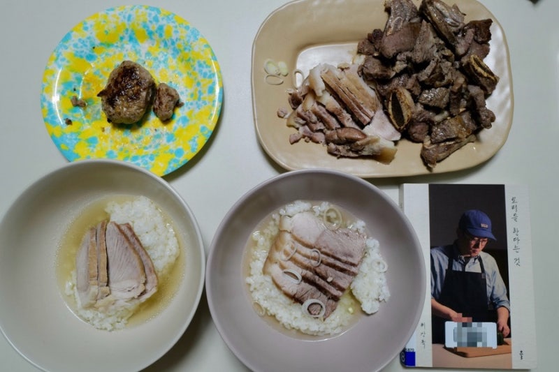 [꾸귤아빠의 레시피 따라하기] 강레오 세프 찜수육 만능육수로 옥동식 스탈 국밥 만들어먹기