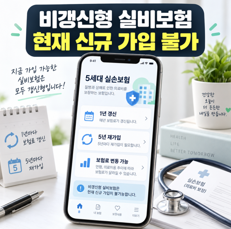 실비보험 비갱신형 가입 가능할까 갱신형과 차이