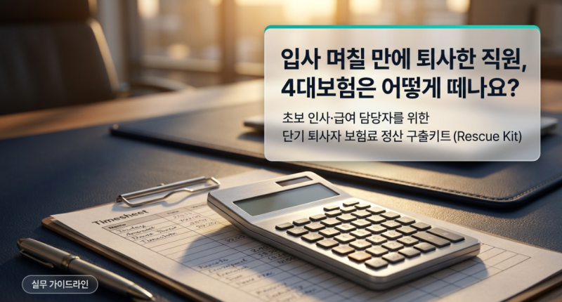 입사 후 며칠 만에 퇴사하면 4대보험료는? 급여보다 보험료가 많을 때 정산방법