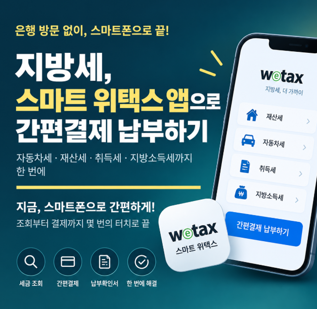 자동차세·재산세 스마트폰으로 납부하기, 스마트 위택스 사용법