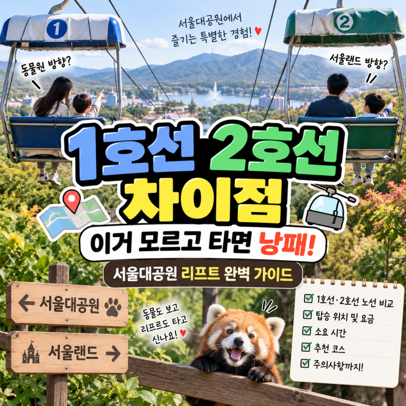 서울대공원 리프트 코스·요금 정리｜1·2호선 차이와 추천 동선