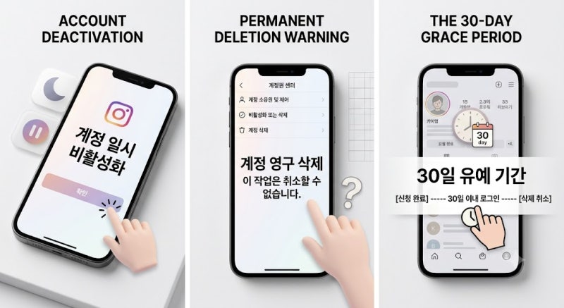 인스타그램 계정 삭제 및 비활성화 방법 1분 만에 끝내기 (모바일 기준)