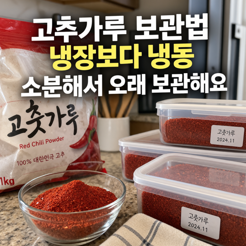고추가루 보관법｜냉장보다 냉동 소분해서 오래 보관해요