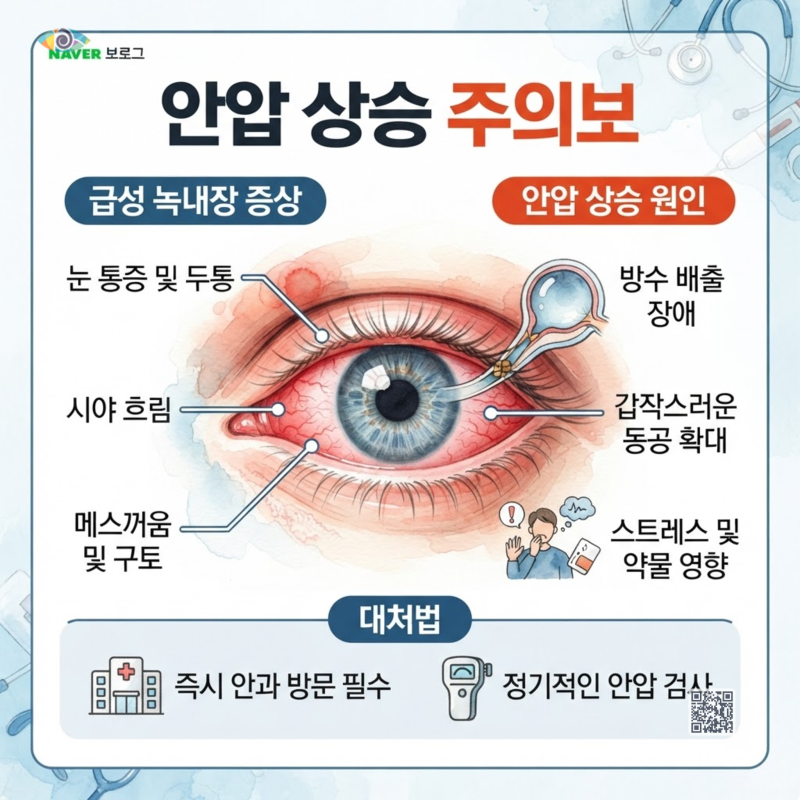 급성 녹내장 증상 안압 상승 원인 대처법