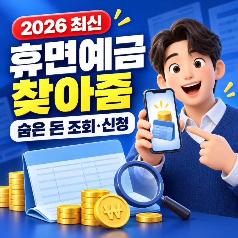 휴면예금 찾아줌 조회방법, 잊고 있던 예금·보험금 지급 신청하기