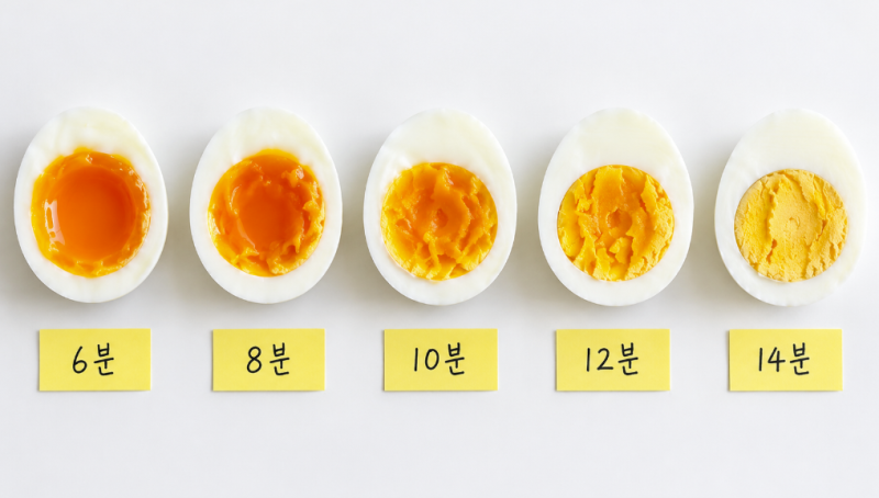 계란 삶는 시간, 반숙부터 완숙까지 분 단위 정리