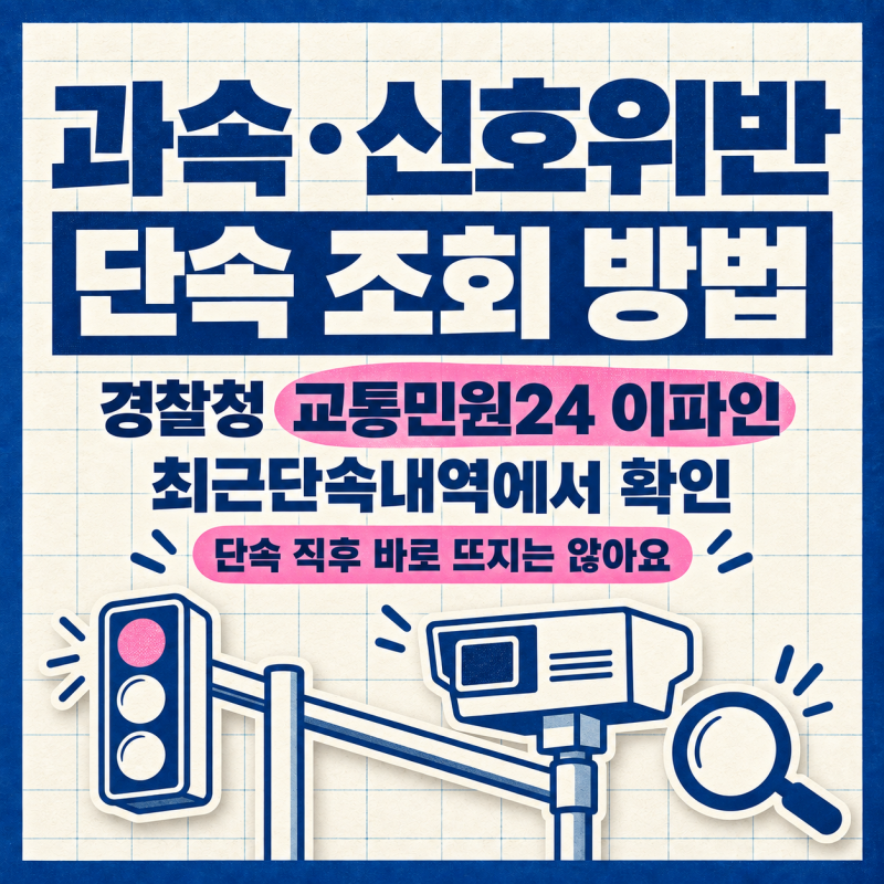 과속·신호위반 단속 조회 방법, 이파인 최근단속내역은 언제 뜰까?