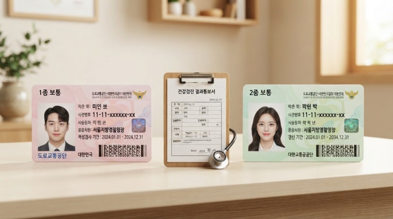 운전면허증 갱신 방법 1종 2종 차이와 적성검사 준비물, 무엇이 다를까?