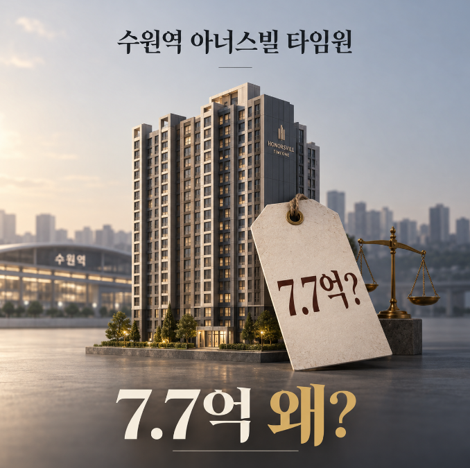 수원역 아너스빌 타임원 무순위 10세대 7.7억이 정말 싼 가격일까