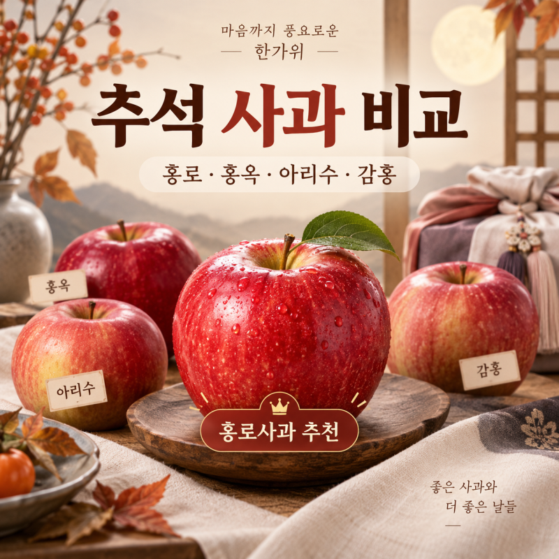 추석 사과 뭐가 좋을까? 홍로·홍옥·아리수·감홍·청송사과 차이와 추천