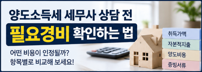 양도소득세 세무사 상담 전 필요경비 인정 가능성 비교하는 법