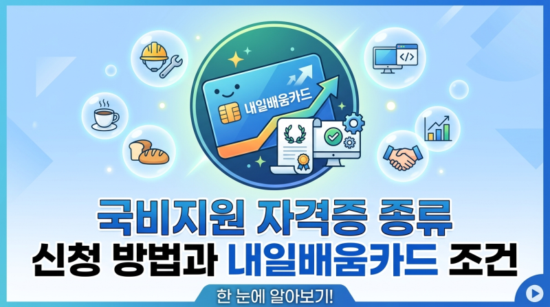 국비지원 자격증 종류 신청 방법과 내일배움카드 조건