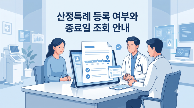 산정특례 등록 여부와 종료일은 어디서 확인할 수 있을까요?