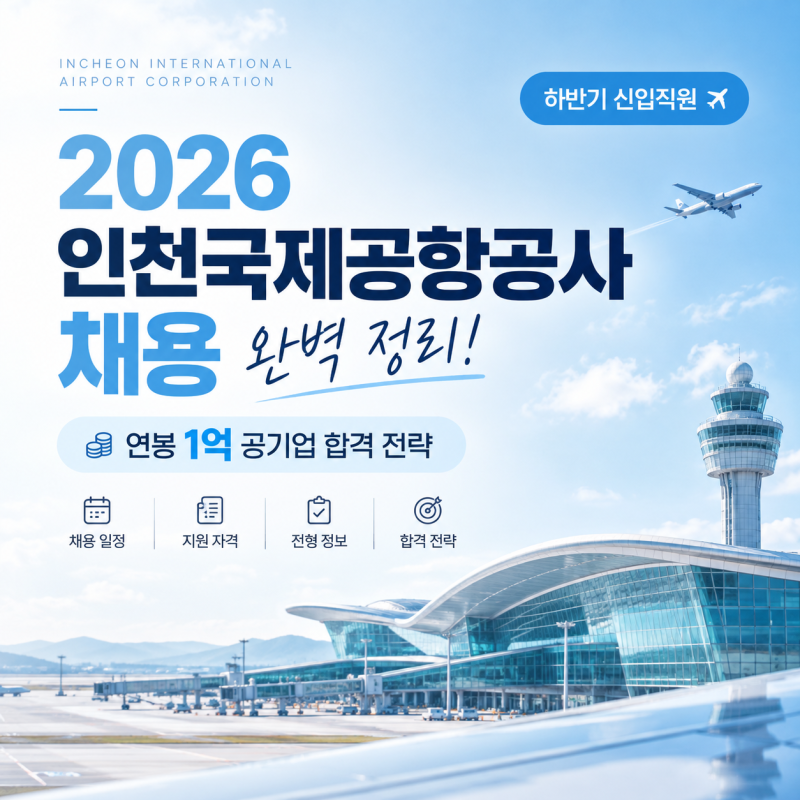 [마감 D-7] 2026 인천국제공항공사 채용 완벽 정리! 연봉 1억 공기업 합격 전략 및 일정 총정리