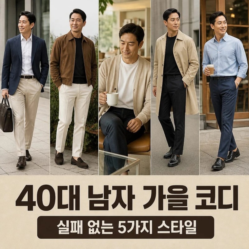 40대 남자 가을 코디 실패 없는 5가지 스타일 제안