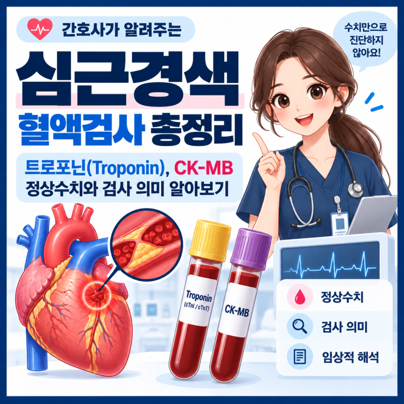 심근경색 혈액검사 총정리｜트로포닌(Troponin), CK-MB 정상수치와 검사 의미 알아보기