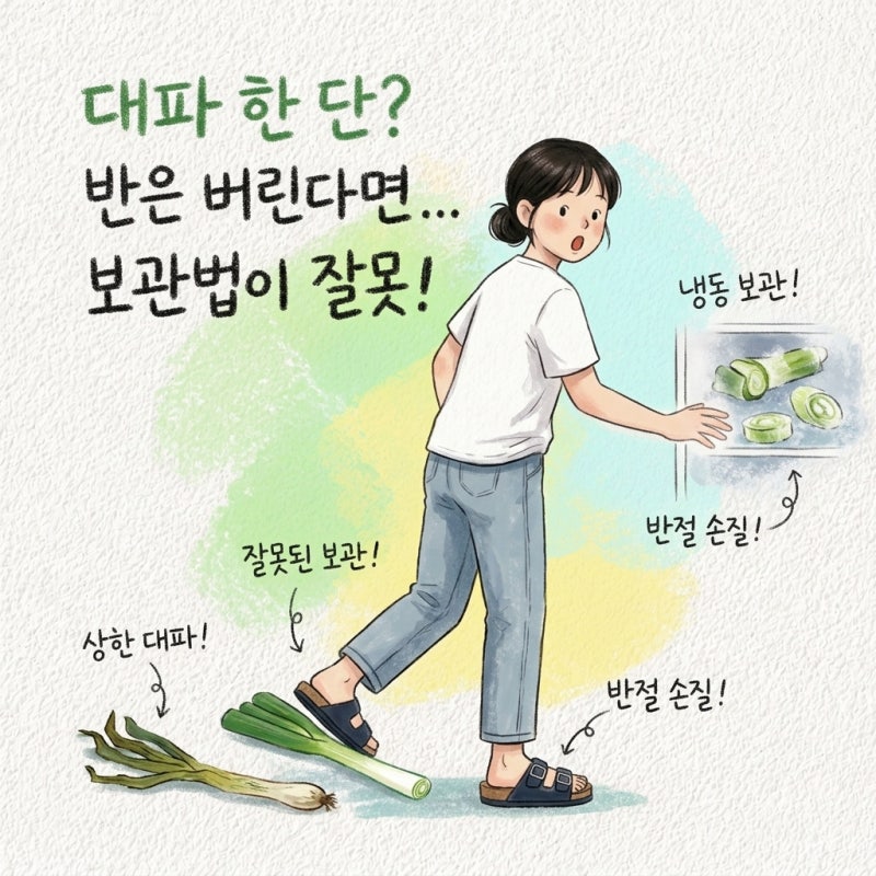 대파 한 단 사면 반을 버린다면 보관법이 잘못된 겁니다 냉동 손질부터 상한 대파 구별까지