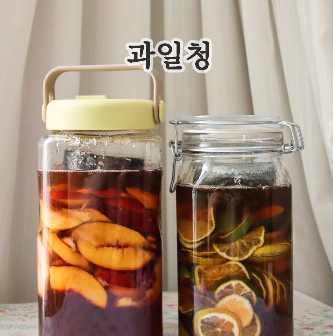 복숭아청 풋귤청 레시피 and 설탕 비율과 누름돌로 곰팡이 없이 담그는 법