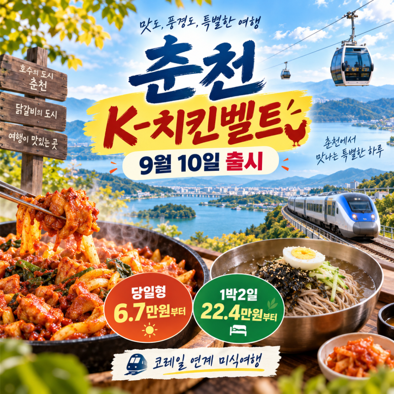 춘천 K-치킨벨트 9월 10일 출시｜가격·코레일 예약·당일치기·1박2일 정리